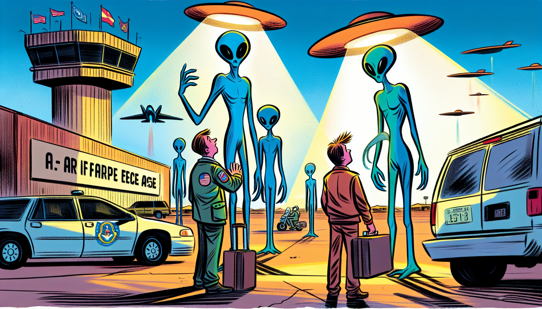 Charles Hall encountering Tall Whites at Nellis Air Force Base