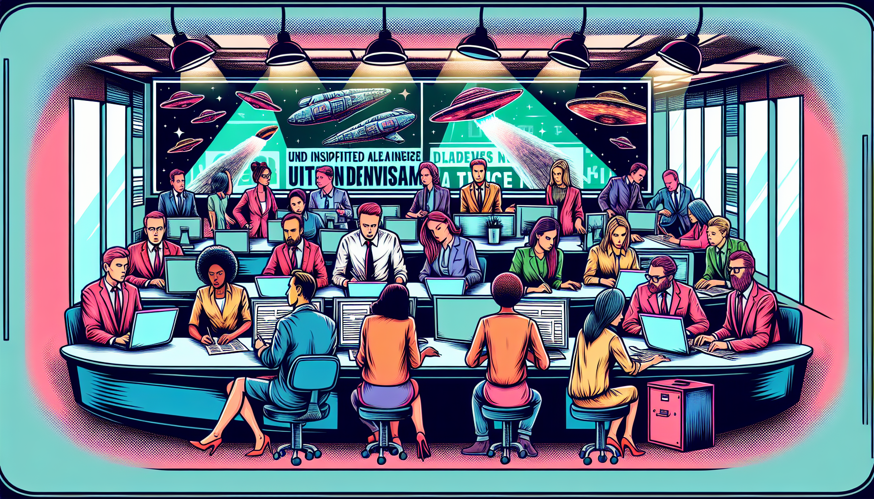 Newsroom buzzing with discussions on UAPs.