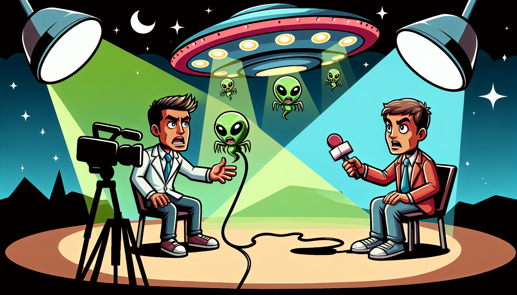 Bob Lazar in a dramatic interview setting talking about UFOs.