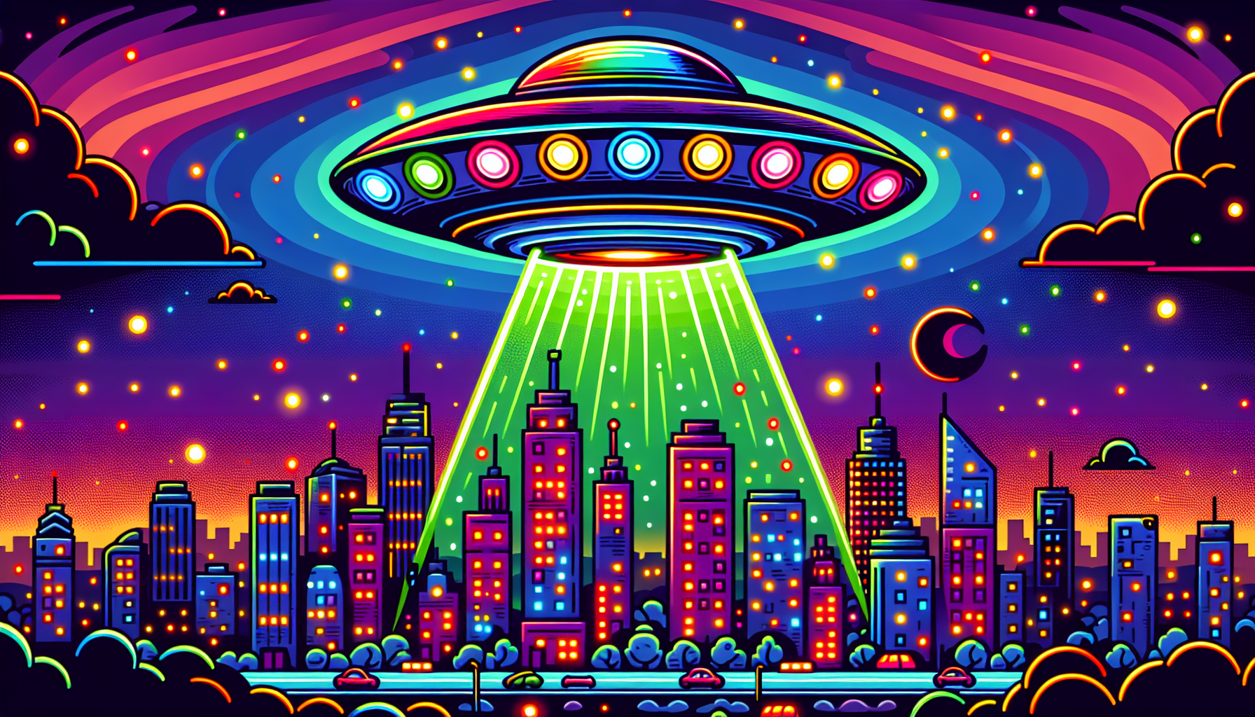 UFO over city skyline