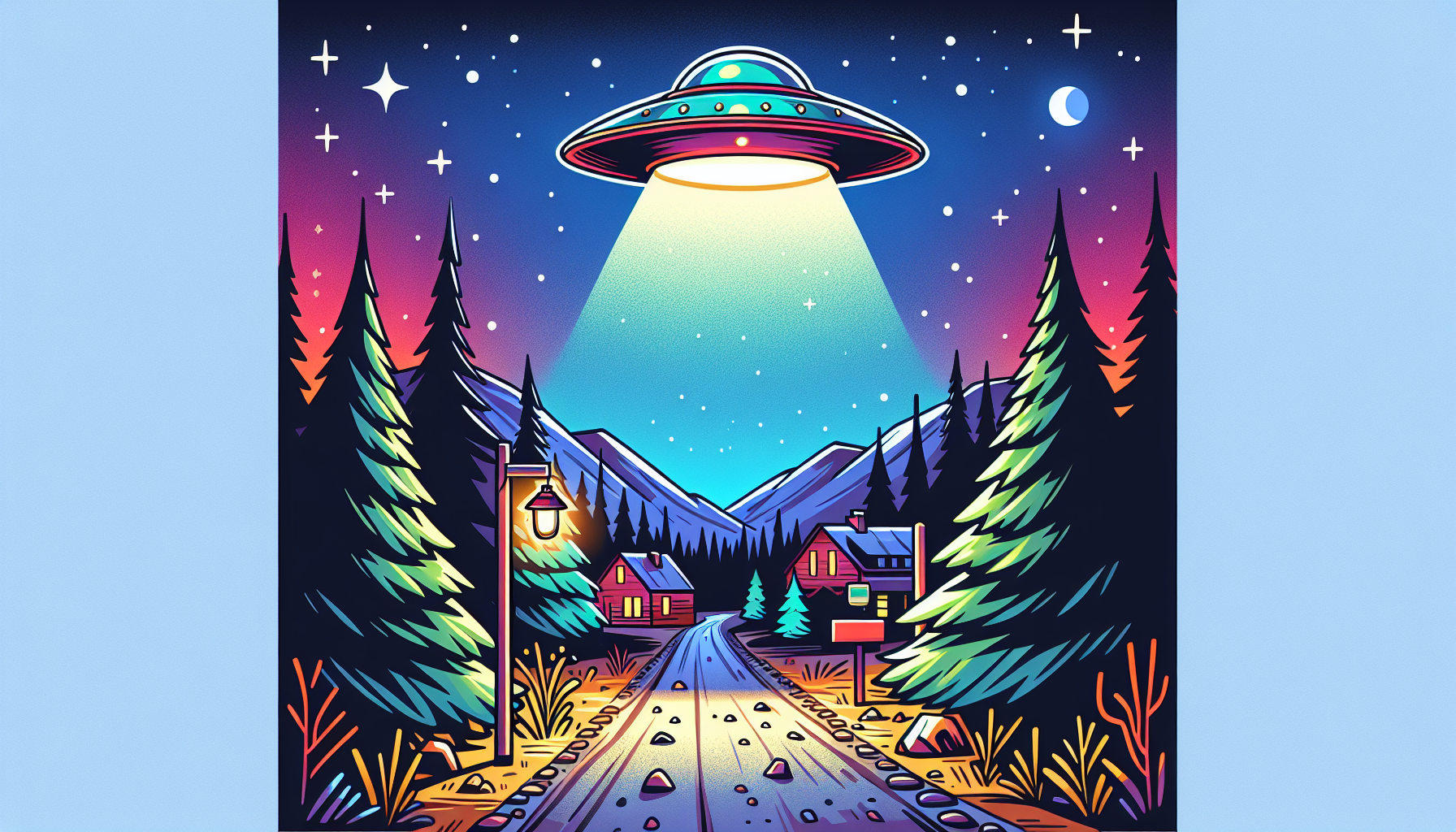 UFO in the night sky over Quebec