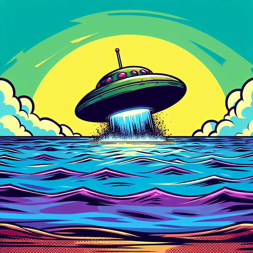 unidentified submersible object emerging from ocean